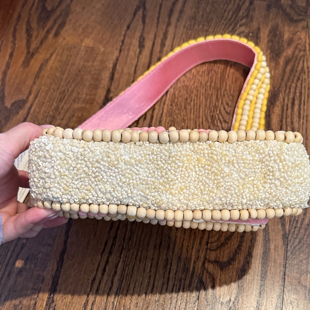 Beaded Pink and Yellow Women's Bag - Picture 4 of 7